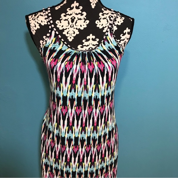Tart Tie Dye Multi-Color Casual Colorful EUC Strappy Back Dress Size Small S Fun - Picture 2 of 13